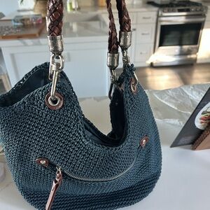 The Sak Teal Woven Shoulder Bag Brand New